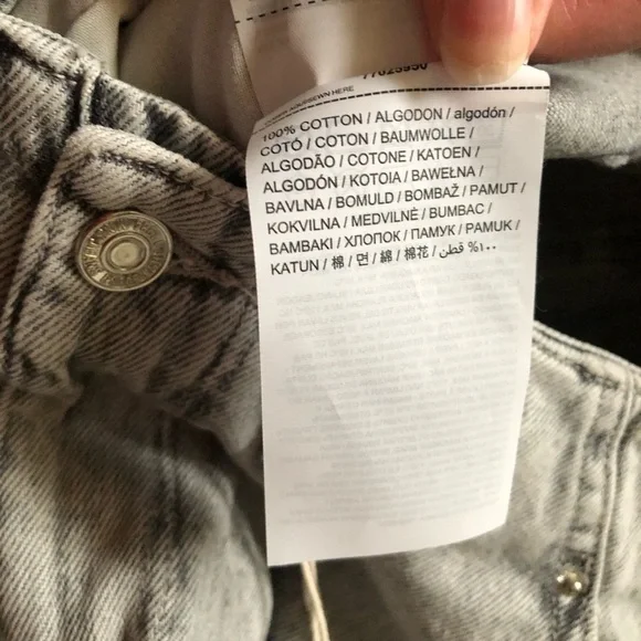 Mango Corina denim slouchy jeans in light grey cotton Size 6 NWT - Picture 10 of 10